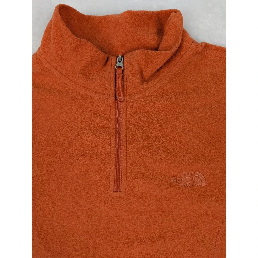 The North Face 1/4 Zip Women's L‎ Pull Over Fleece Orange Light Weight *Read